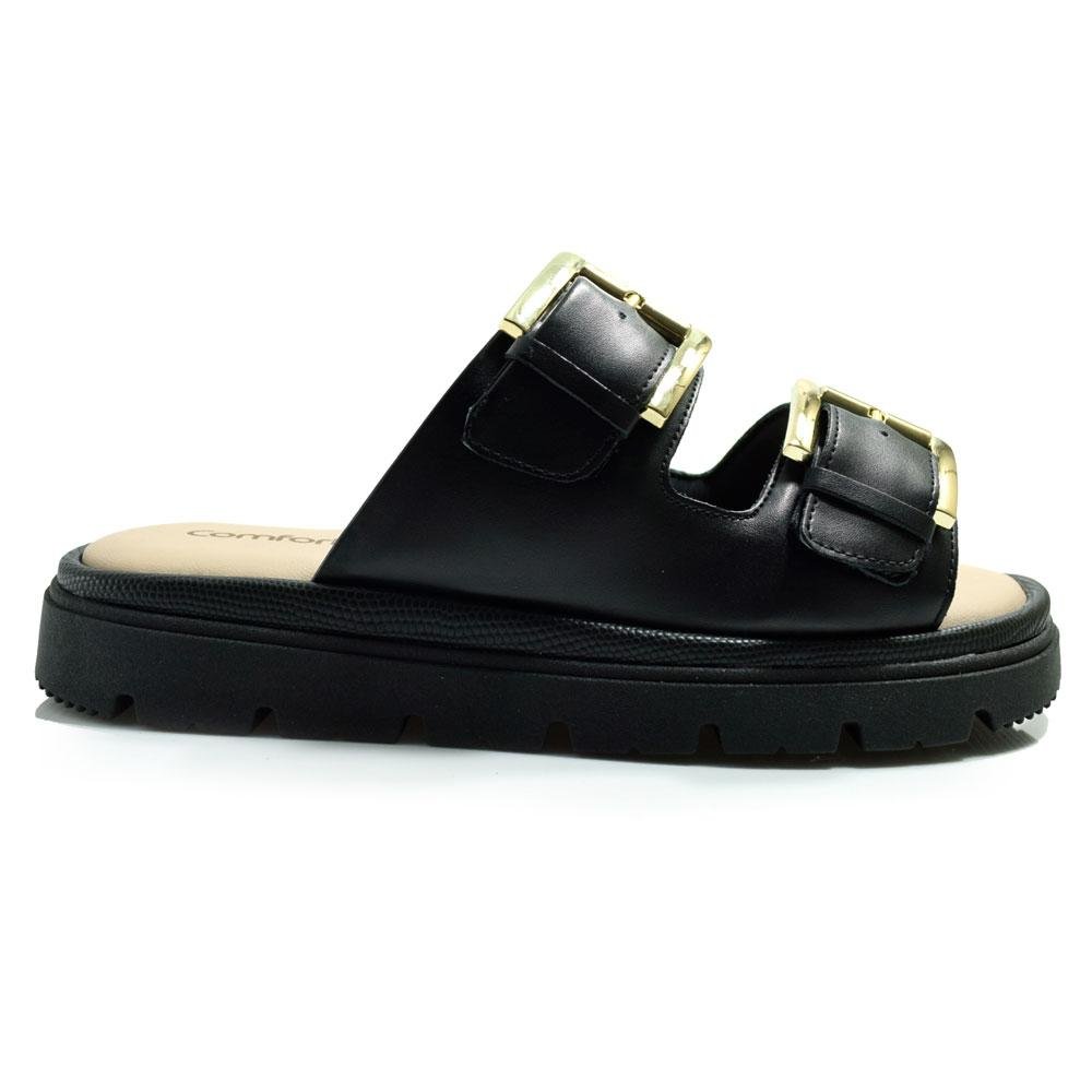 Papete Feminina Comfortflex 24-46402 Preto 3