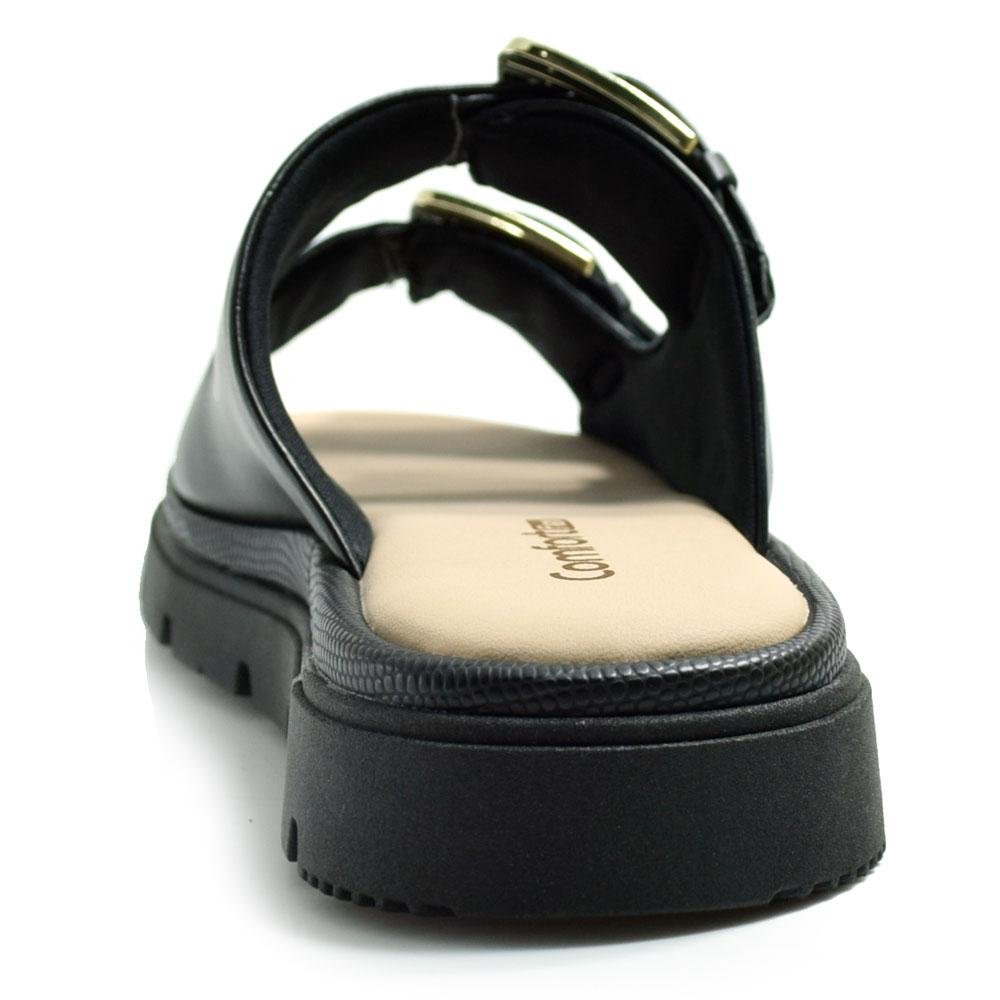 Papete Feminina Comfortflex 24-46402 Preto 4