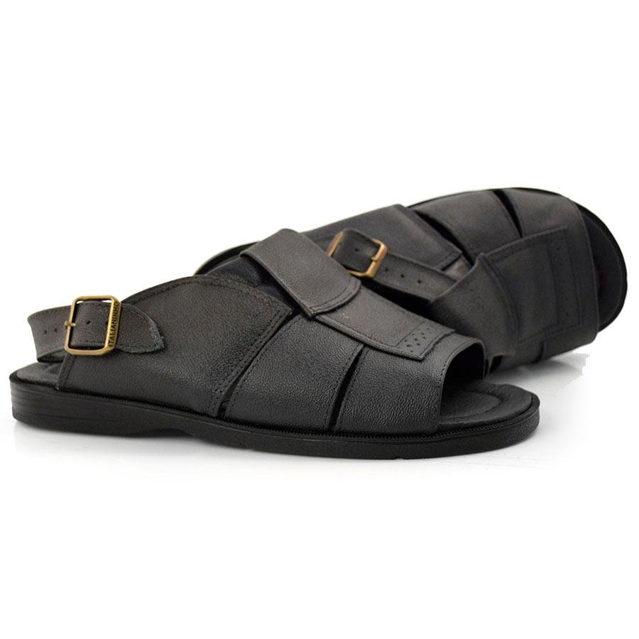 Chinelo de Couro Masculino Italianinho 34302 Preto 2