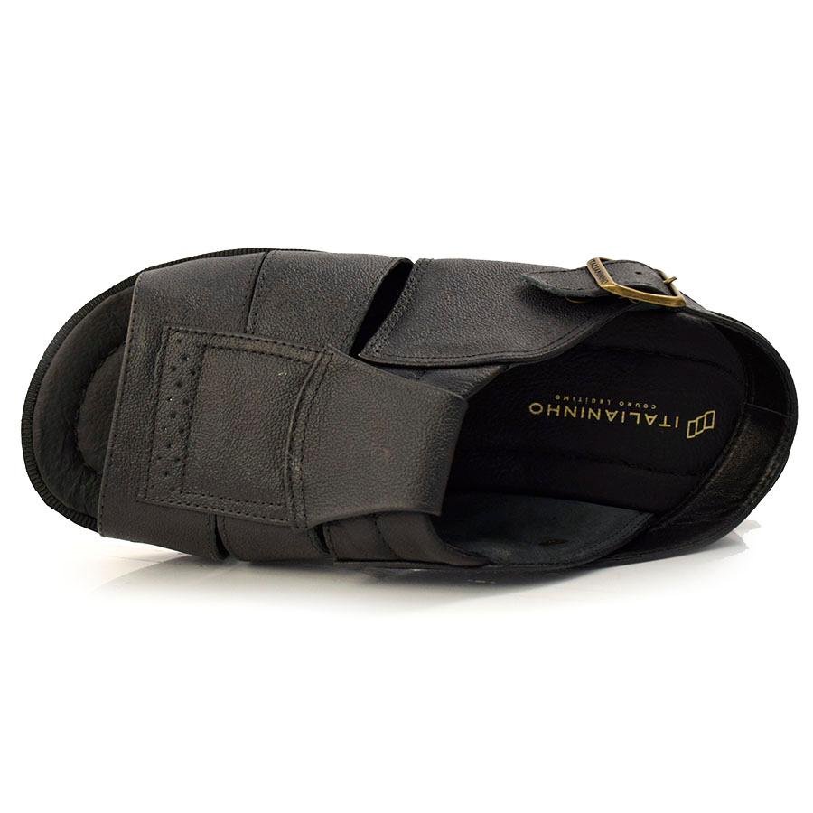 Chinelo de Couro Masculino Italianinho 34302 Preto 6