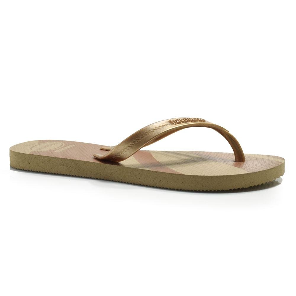 Chinelo Feminino Havaianas Elegance Print 4148804 Bege 2