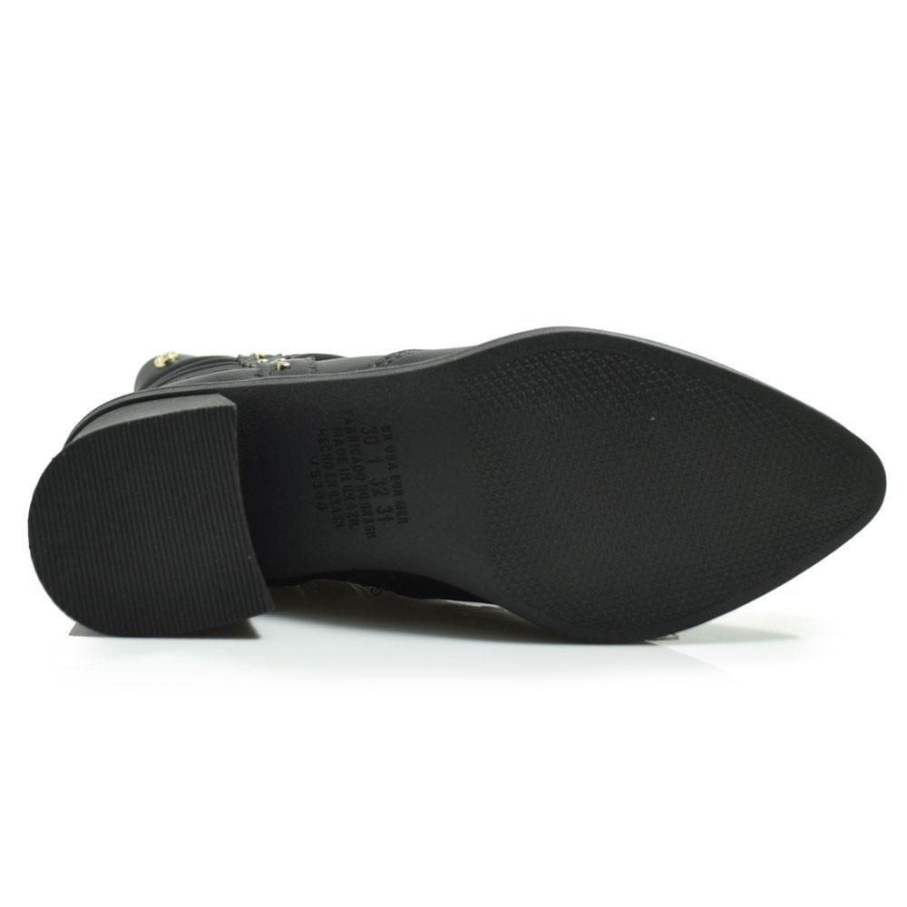 Bota de Cano Curto Infantil Pink Cats V5344 Preto 7