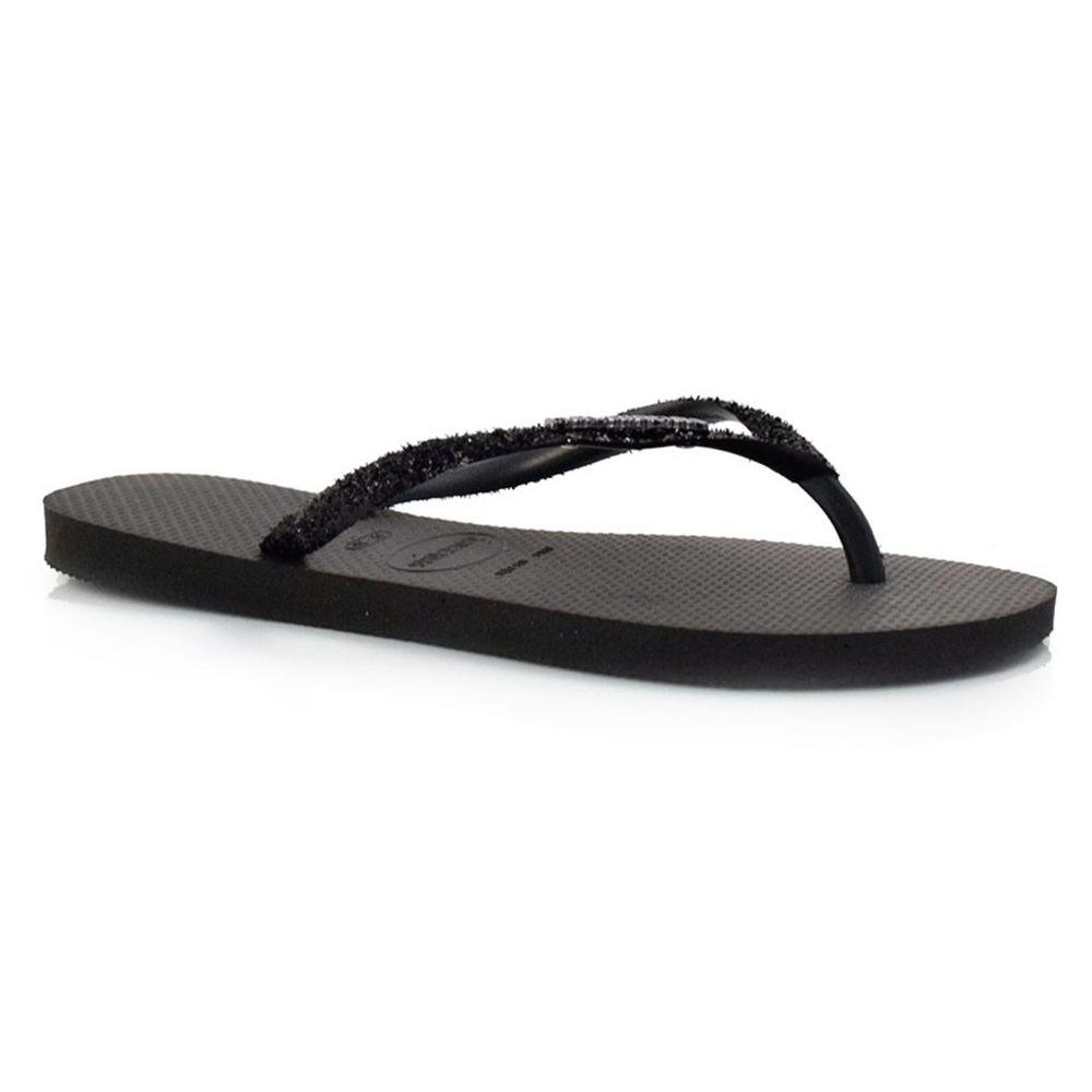 Chinelo Havaianas Slim Glitter II 4146975 AD Preto 2