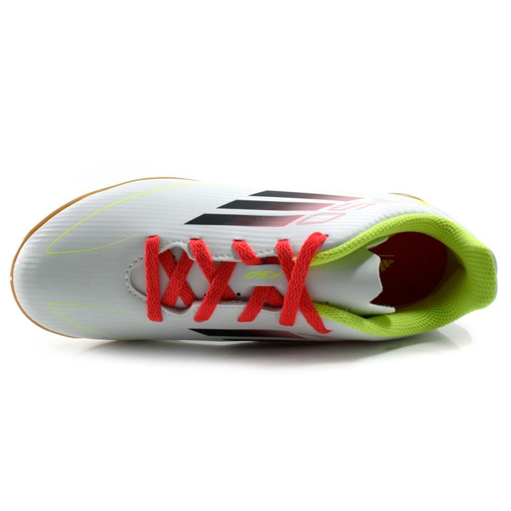 Chuteira Futsal Infantil Adidas F50 IE3735 Branco 6