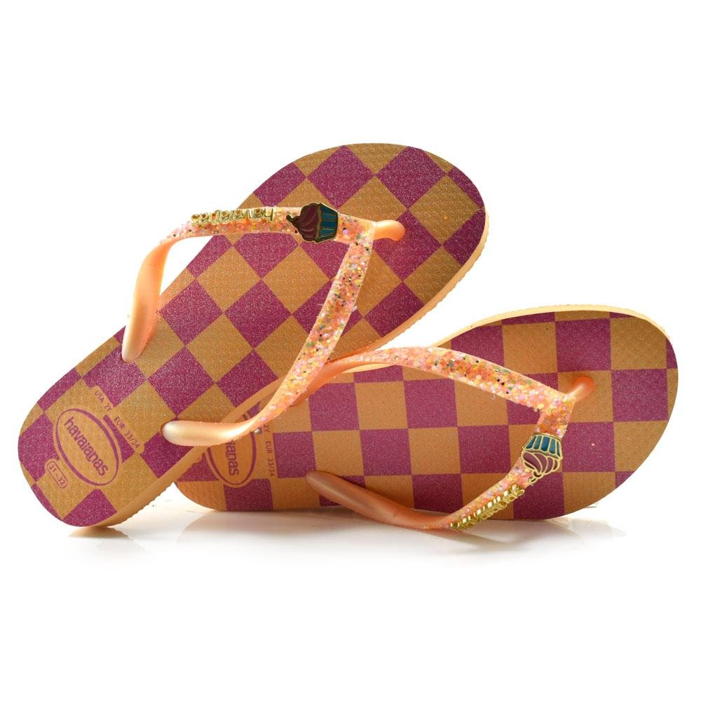 Chinelo Havaianas Infantil Slim Glitter 4146976 Laranja 2