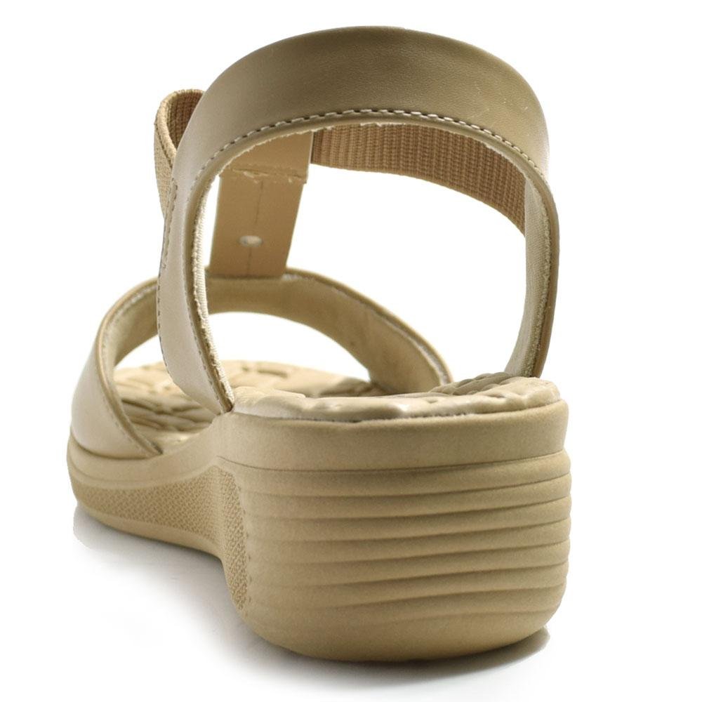 Sandália Anabela Feminina Comfortflex 2586404 Bege 4