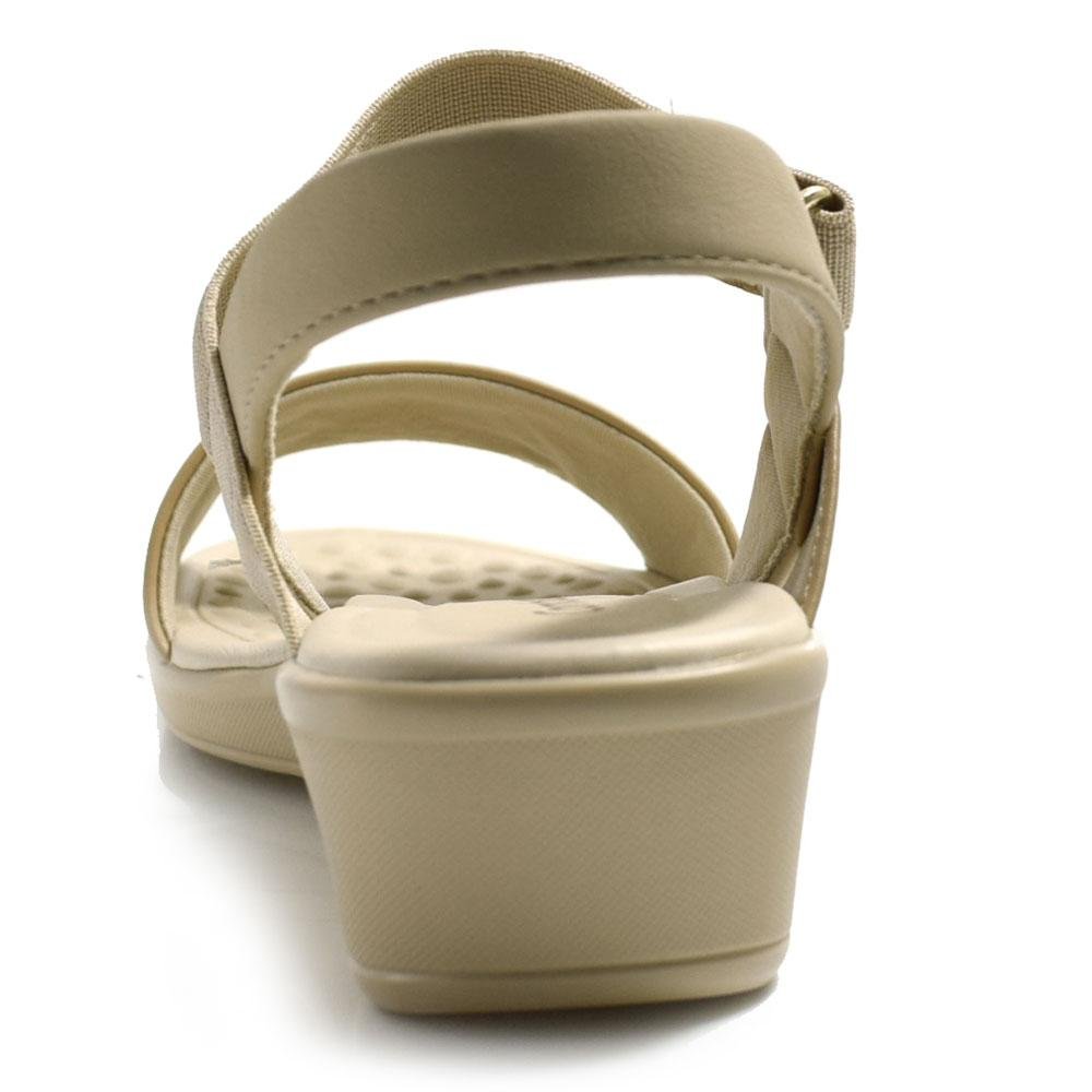 Sandália Anabela Feminina Comfortflex 2572403 Bege 4