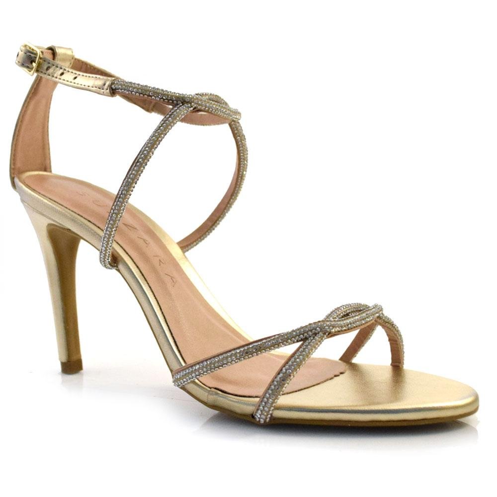 Sandália de Festa e Salto Alto Suzzara 87346 Dourado