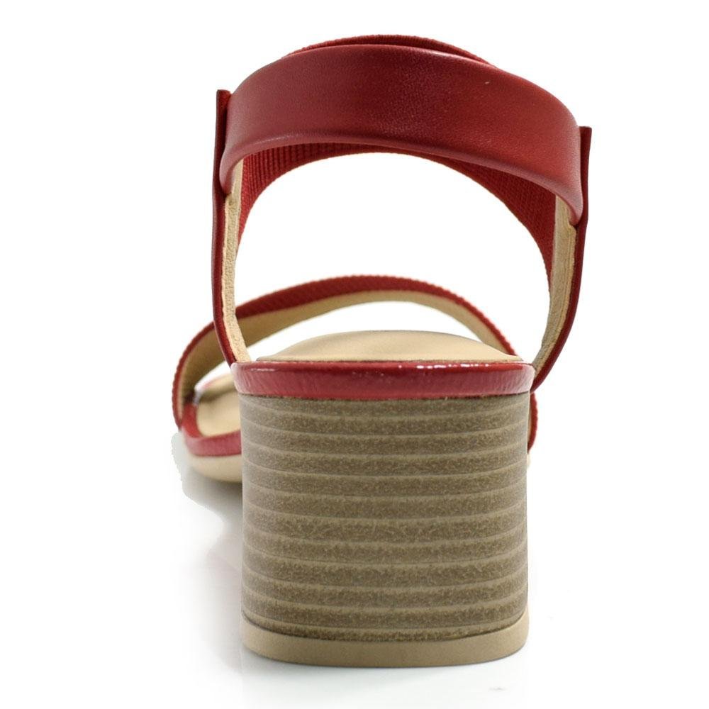 Sandália de Salto Bloco Feminina Comfortflex 24-56401 Vermelho 4