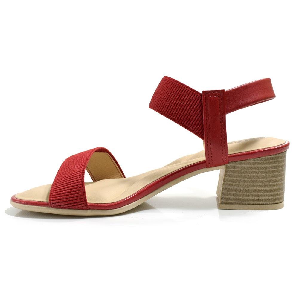 Sandália de Salto Bloco Feminina Comfortflex 24-56401 Vermelho 5