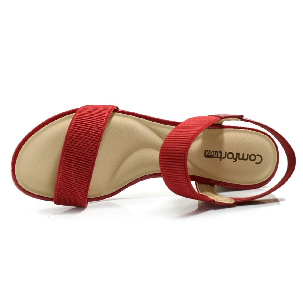 Sandália de Salto Bloco Feminina Comfortflex 24-56401 Vermelho 6