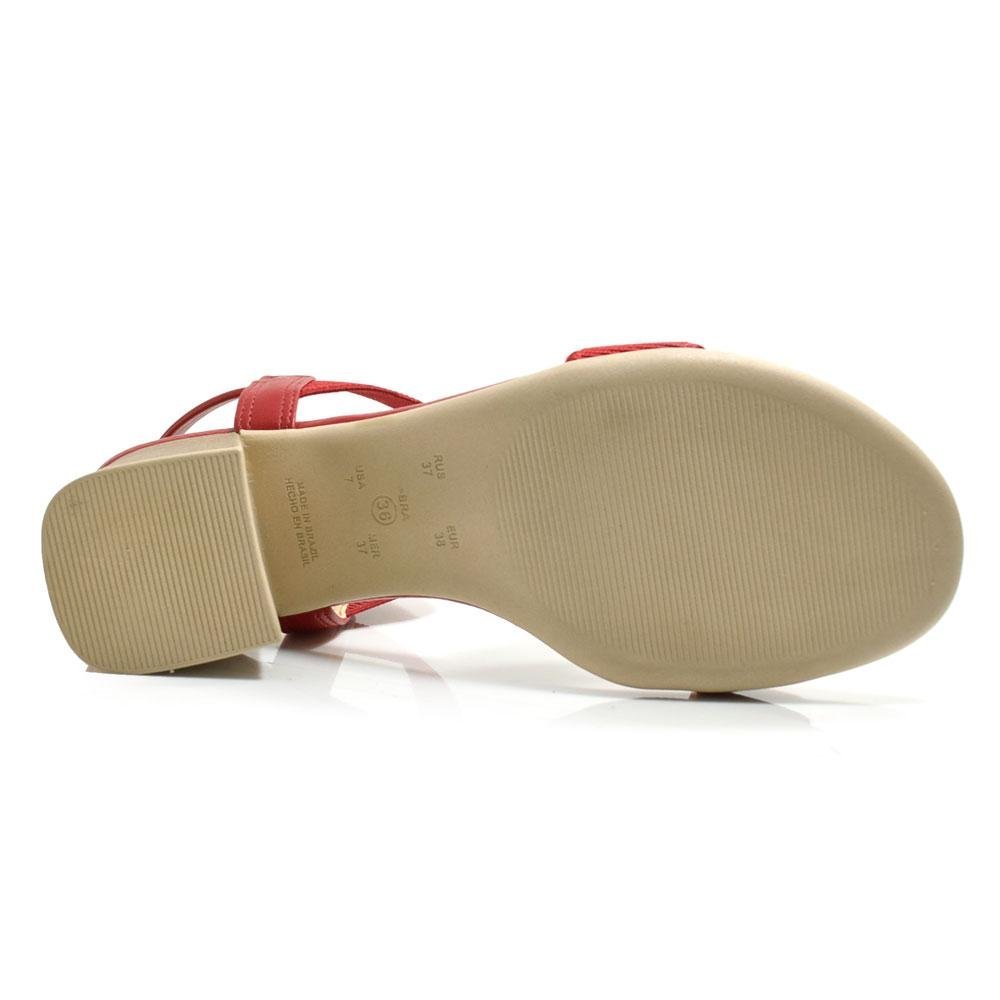 Sandália de Salto Bloco Feminina Comfortflex 24-56401 Vermelho 7