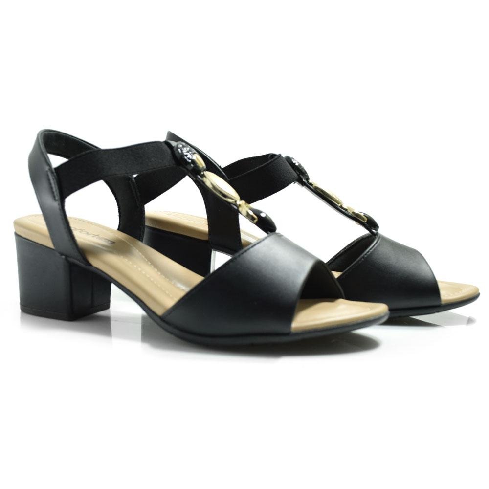 Sandália de Salto Bloco Feminina Comfortflex 2557403 Preto 2