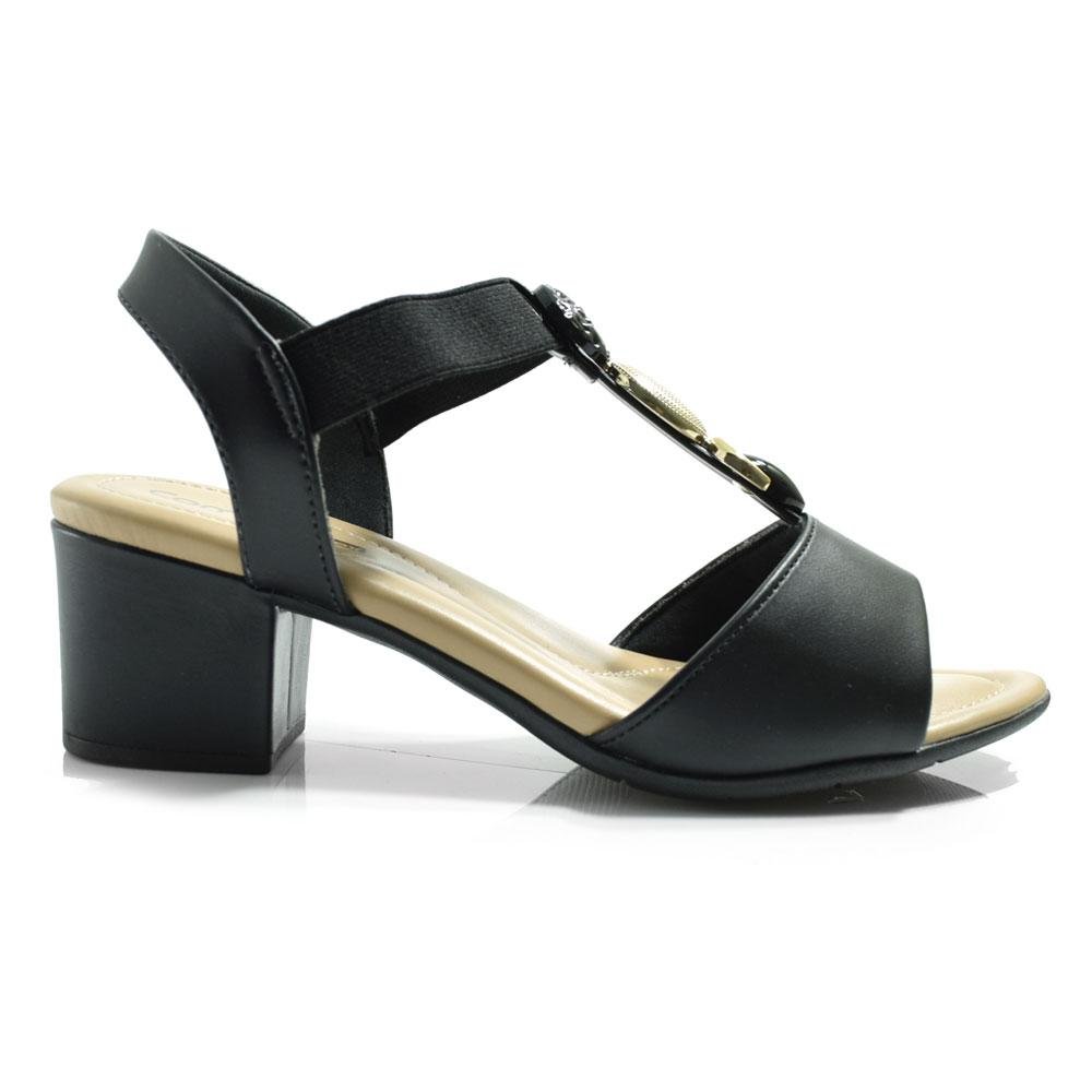 Sandália de Salto Bloco Feminina Comfortflex 2557403 Preto 3