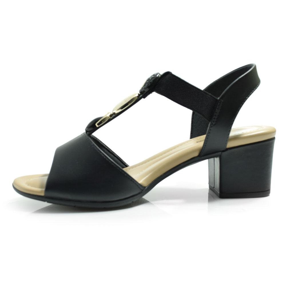 Sandália de Salto Bloco Feminina Comfortflex 2557403 Preto 5