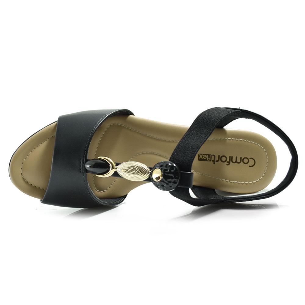 Sandália de Salto Bloco Feminina Comfortflex 2557403 Preto 6