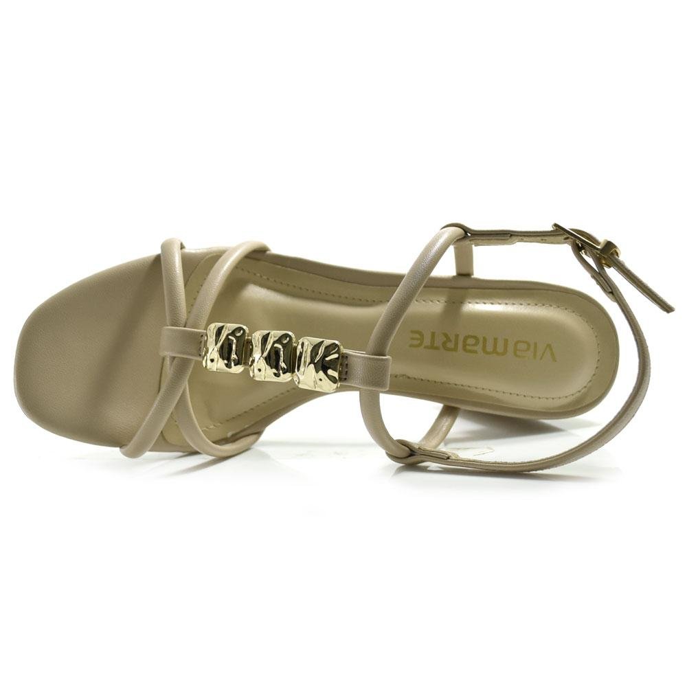 Sandália de Salto Bloco Feminina Via Marte 265-006-02 Bege 6