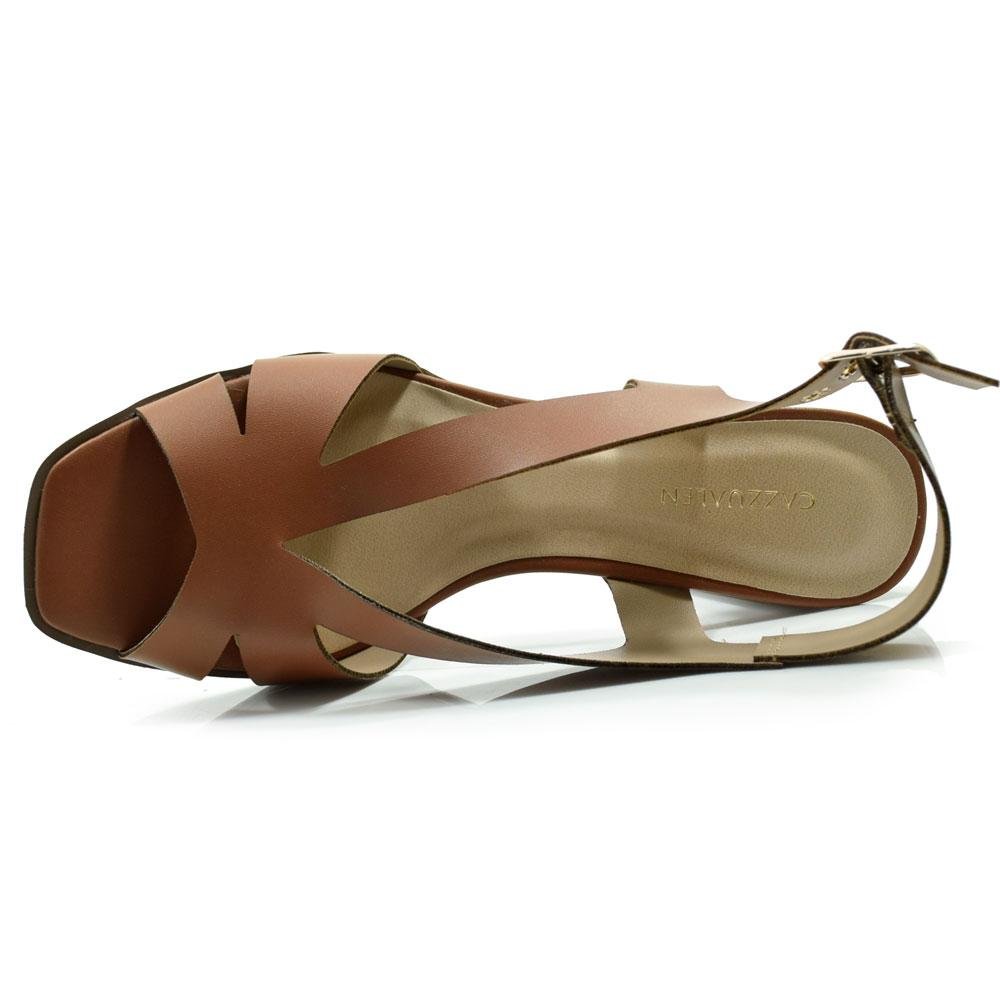 Sandália Feminina com Salto Bloco Cazzualen 973-8372 Marrom 6