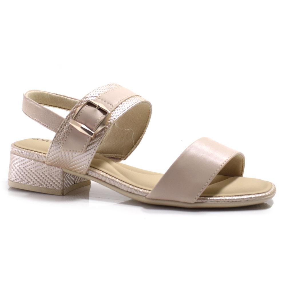 Sandália de Salto Bloco Feminina Comfortflex 2555303 Rosa 1