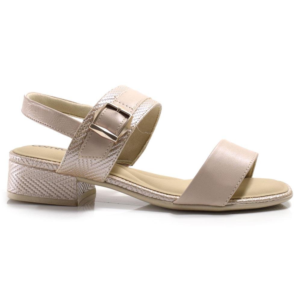 Sandália de Salto Bloco Feminina Comfortflex 2555303 Rosa 3