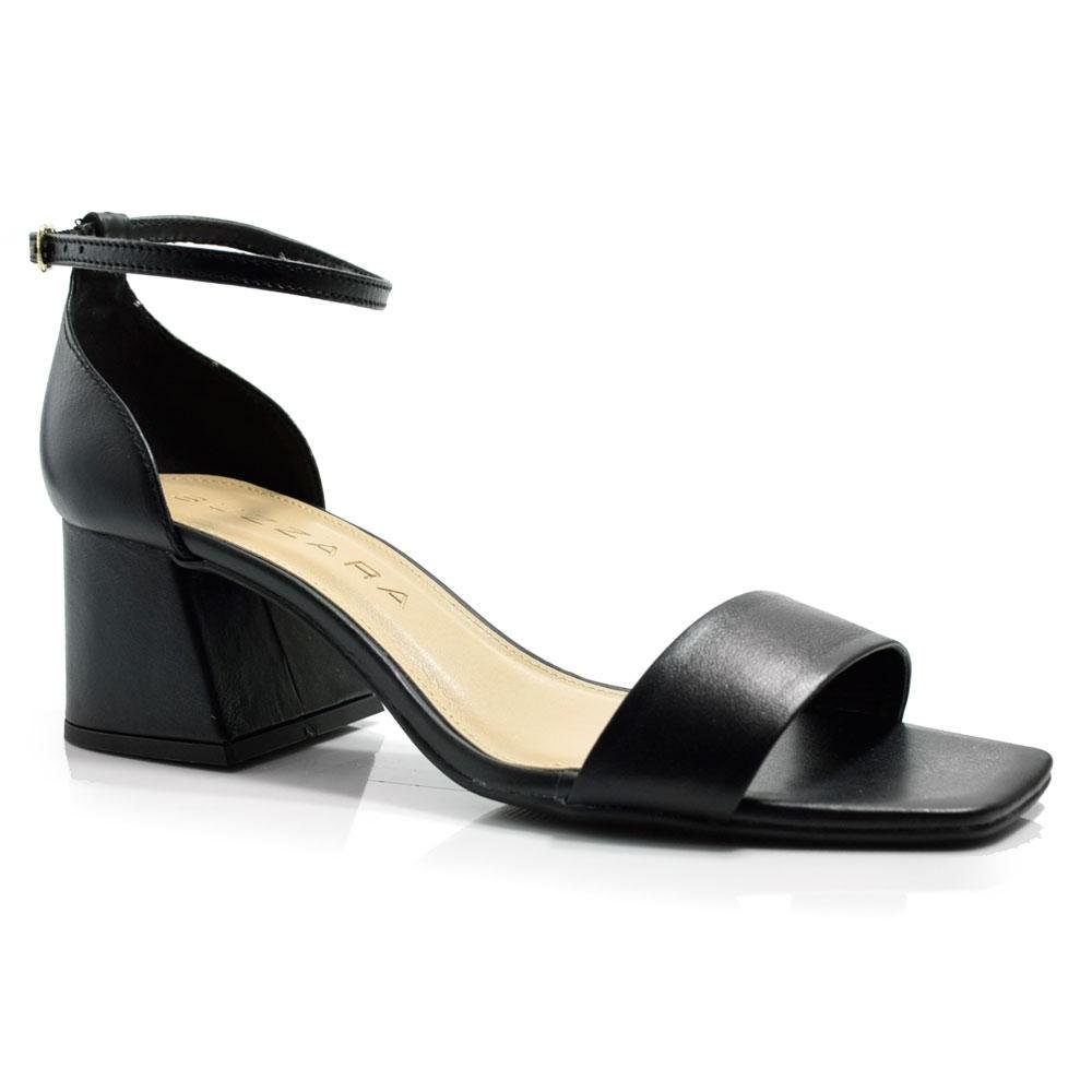 Sandália Feminina de Couro e Salto Bloco Suzzara 46902-02