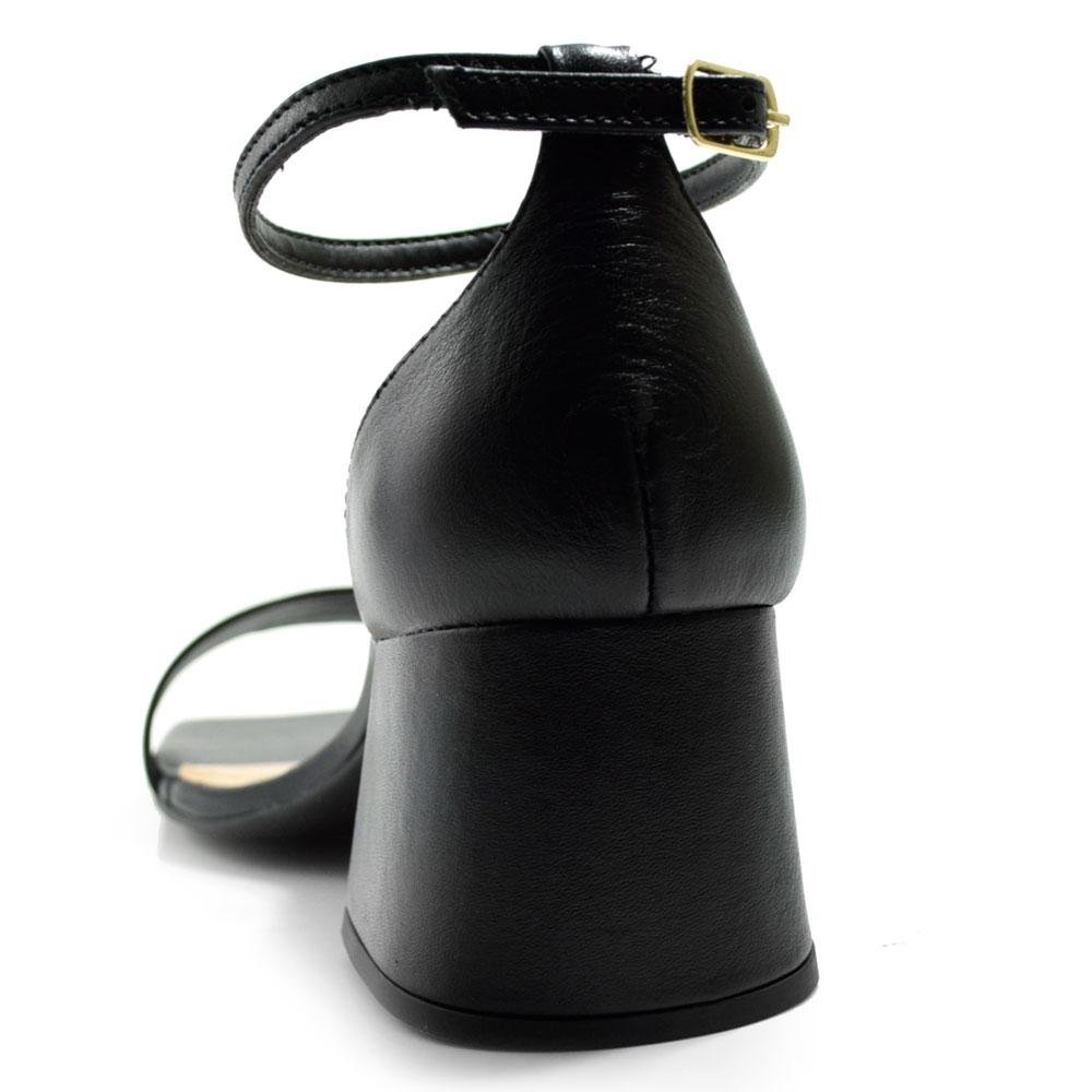 Sandália Feminina de Couro e Salto Bloco Suzzara 46902-02 Preto 4