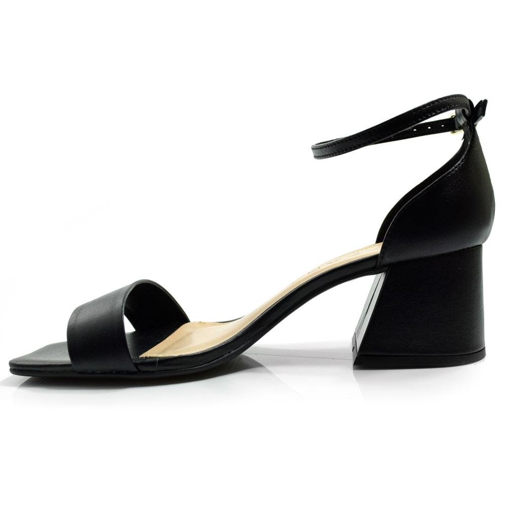 Sandália Feminina de Couro e Salto Bloco Suzzara 46902-02 Preto 5