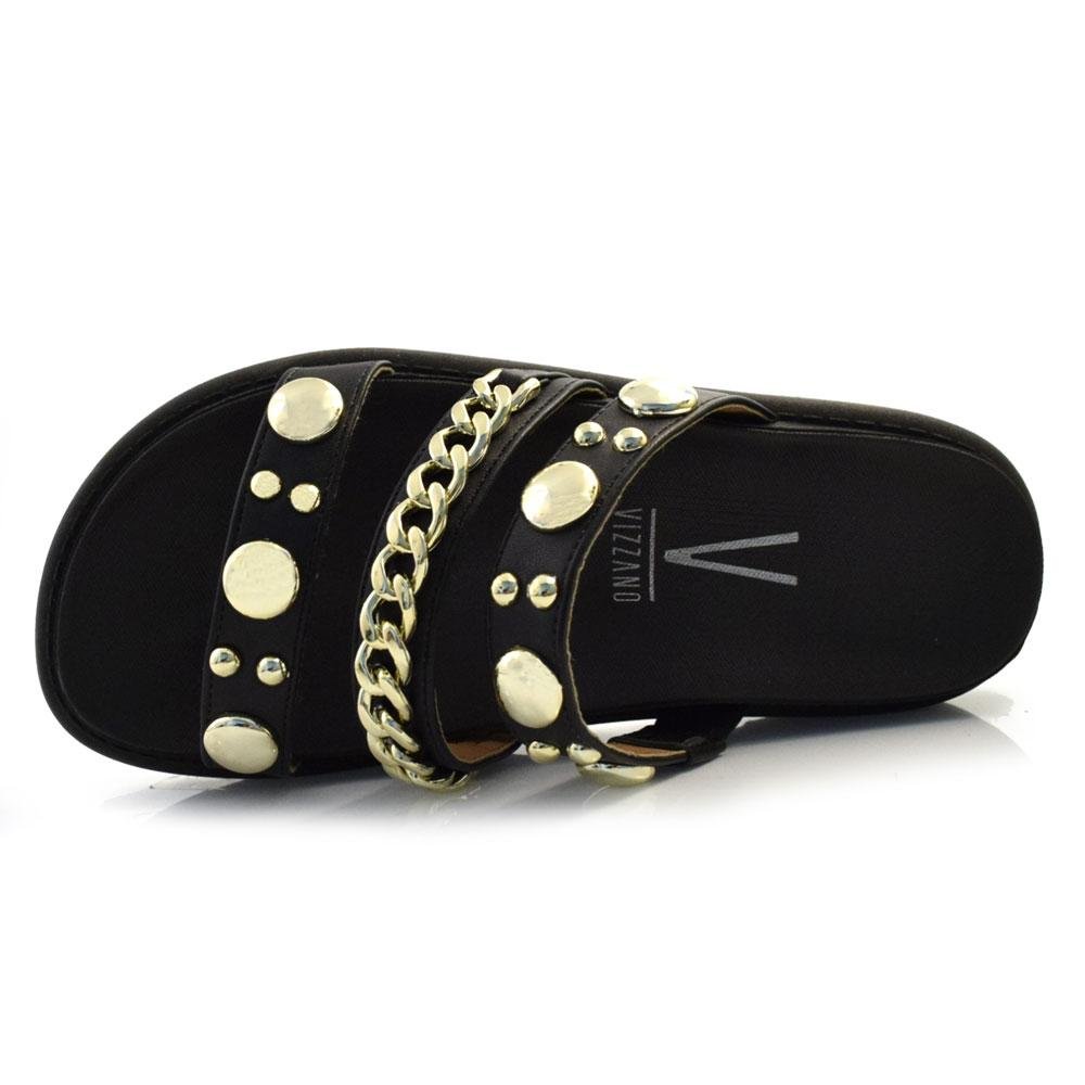 Sandália Flat Feminina Vizzano 6510.102.7286 Preto 6