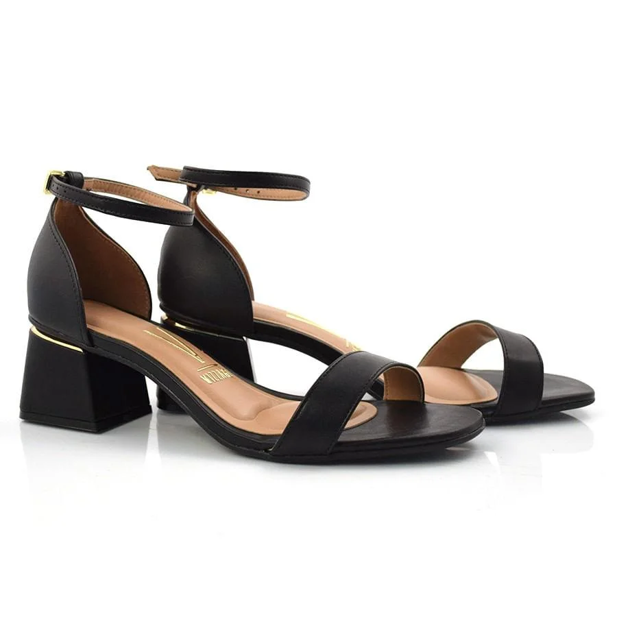 Sandália Feminina com Salto Bloco Vizzano 6428104-7286 Preto 2