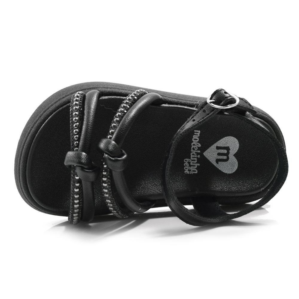 Sandália Flat Infantil Molekinha 2733.103.28249 Preto 6