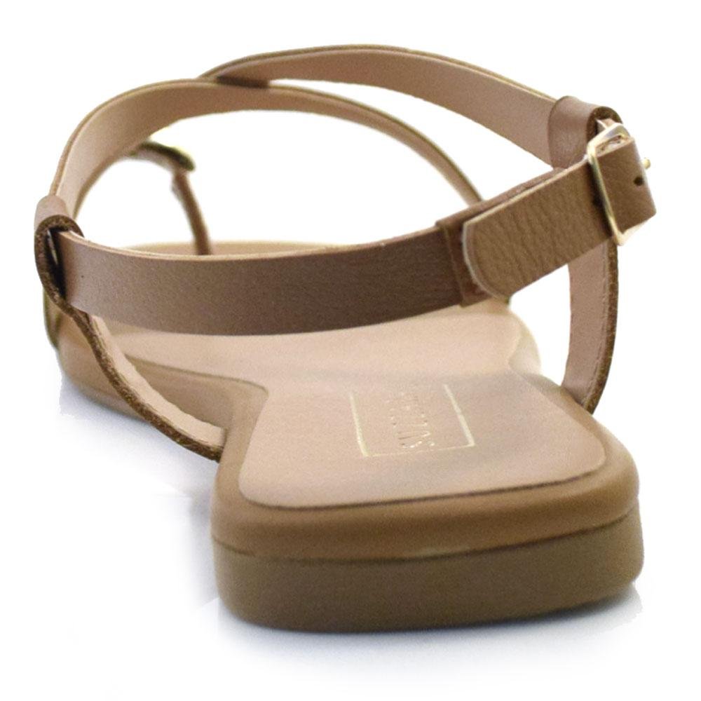 Sandália Rasteira de Couro Suzzara 1016-1603 Marrom 4