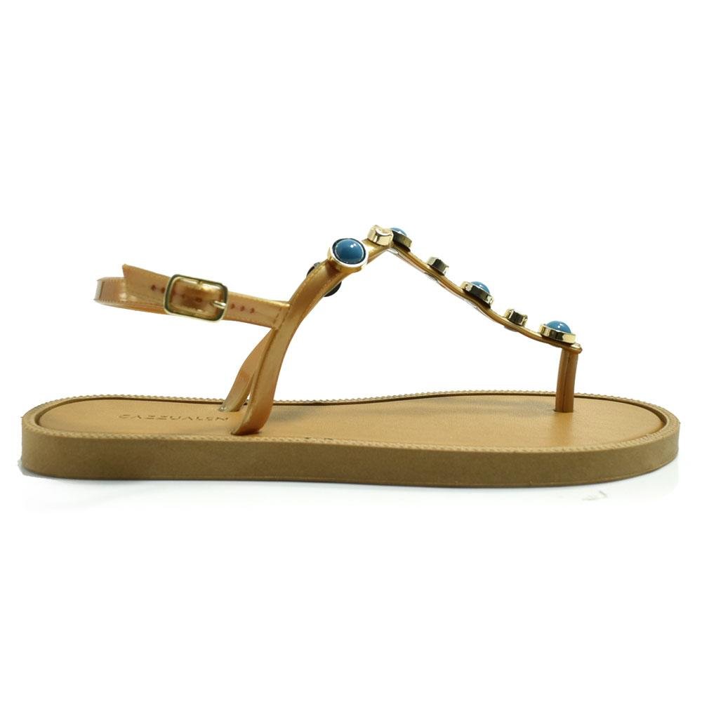 Sandália Rasteira Feminina Cazzualen SD-2103 Bege 3