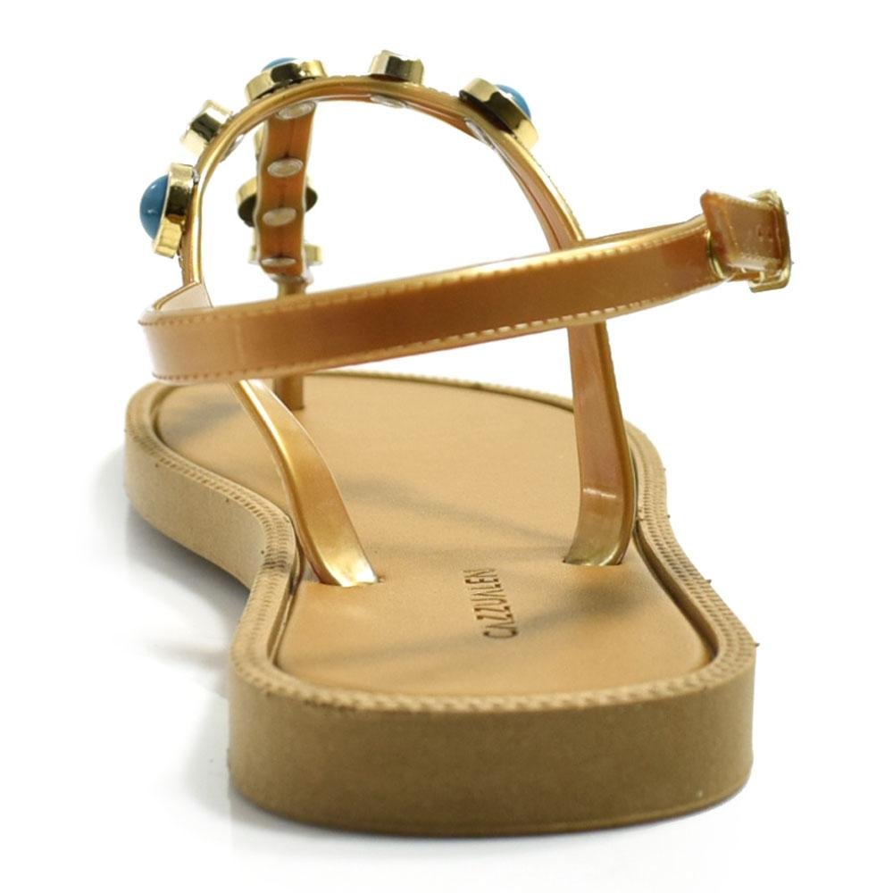 Sandália Rasteira Feminina Cazzualen SD-2103 Bege 4
