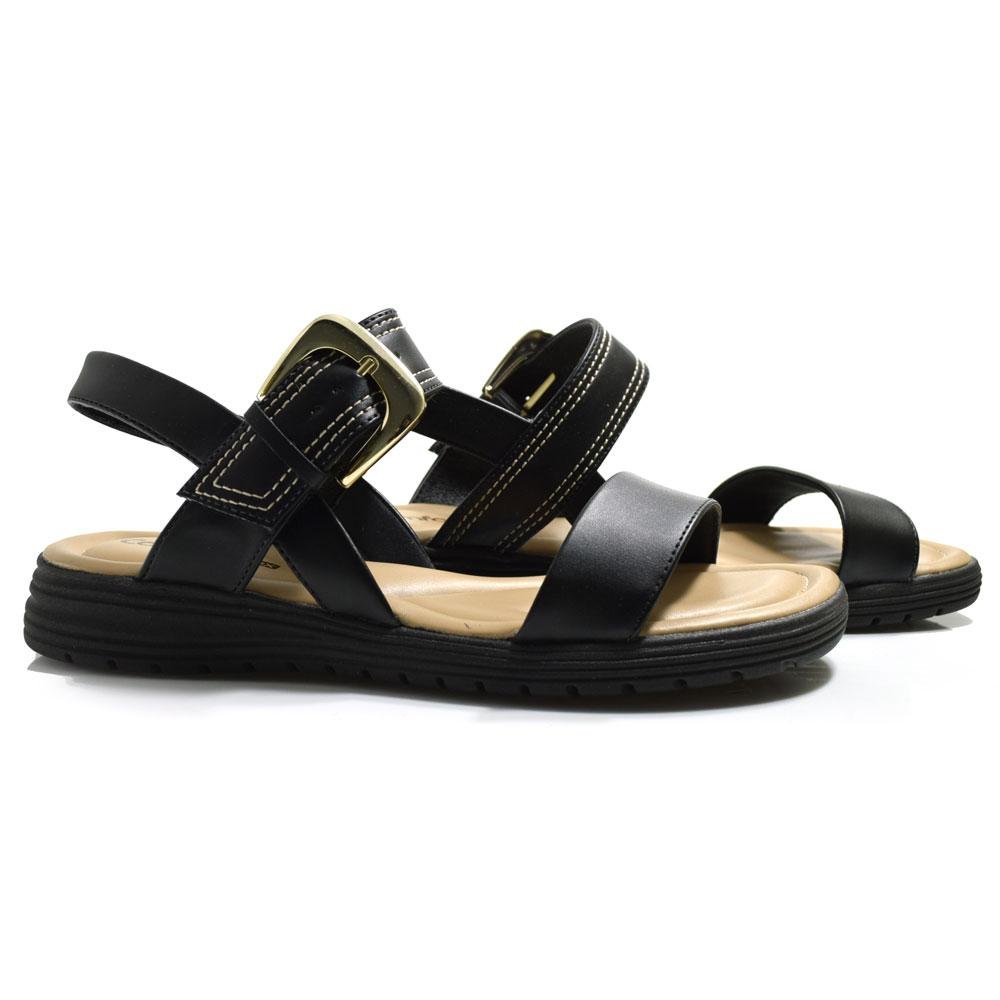 Sandália Rasteira Feminina Comfortflex 2551404 Preto 2