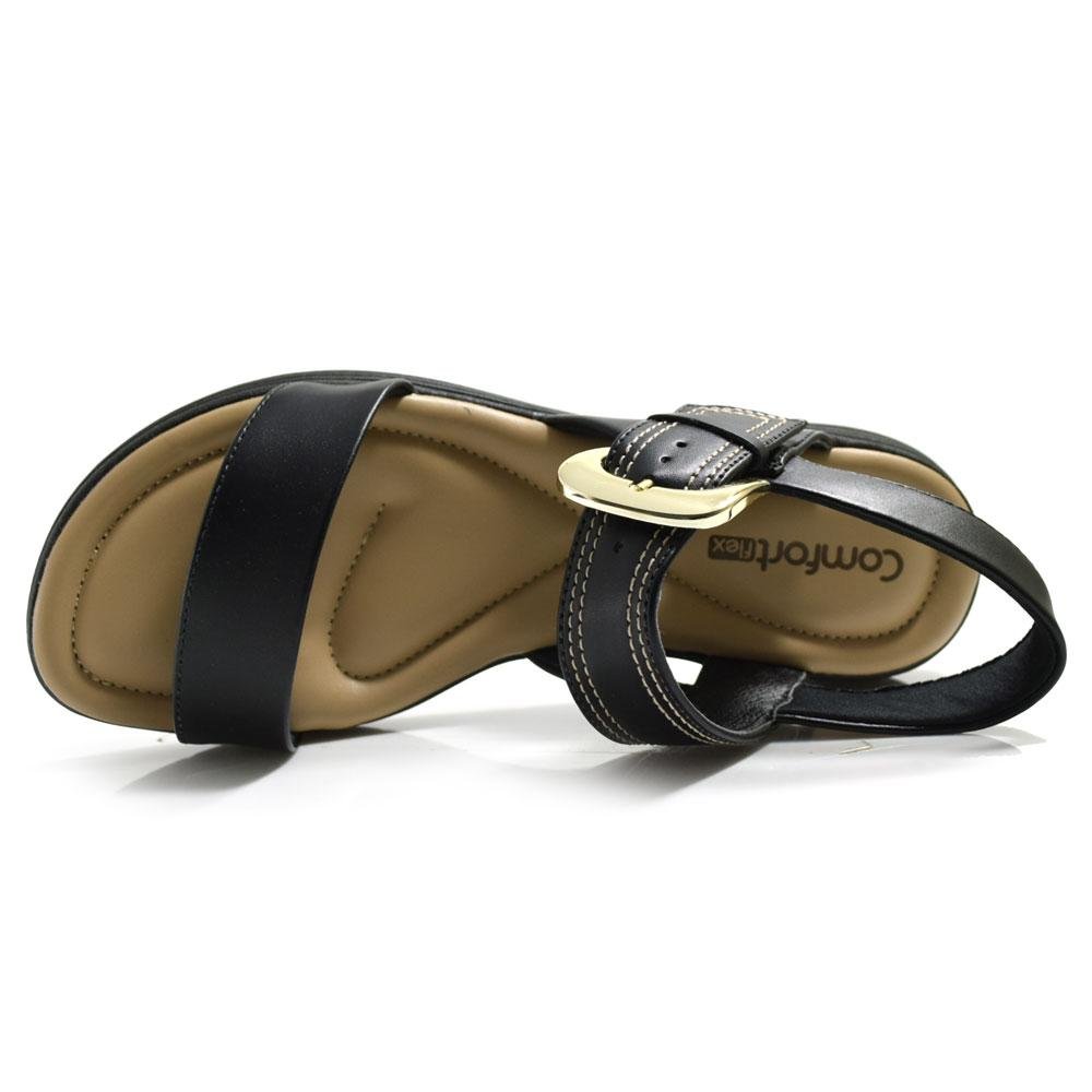 Sandália Rasteira Feminina Comfortflex 2551404 Preto 6