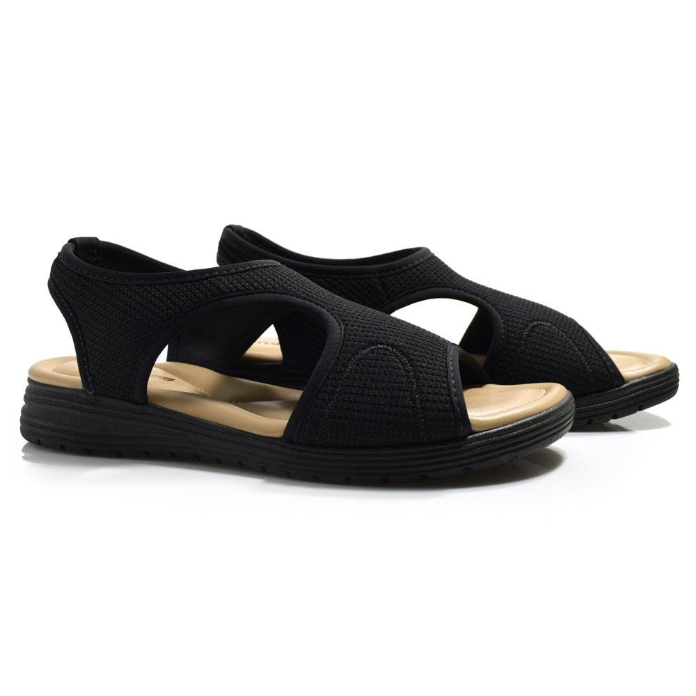 Sandália Rasteira Feminina Comfortflex 2551302 Preto 2