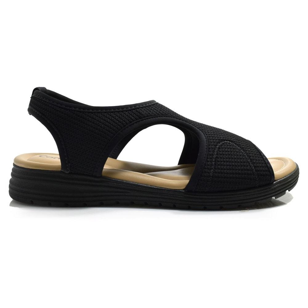 Sandália Rasteira Feminina Comfortflex 2551302 Preto 3
