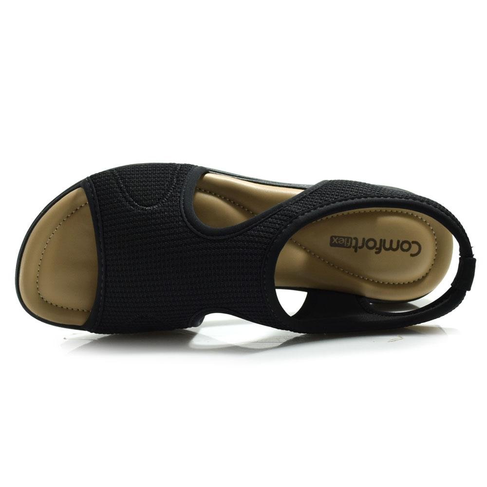 Sandália Rasteira Feminina Comfortflex 2551302 Preto 6