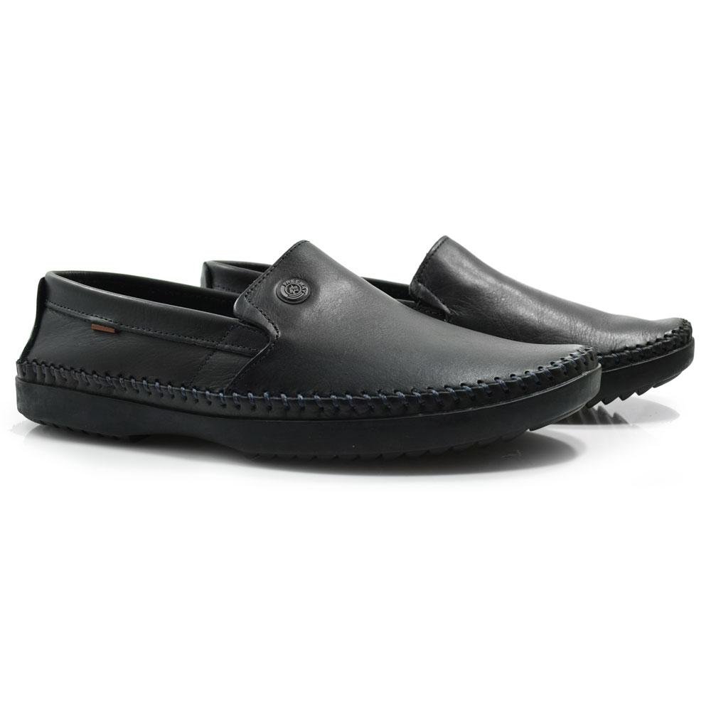 Sapatilha de Couro Masculina Free Way LOGANX-1 Preto 2