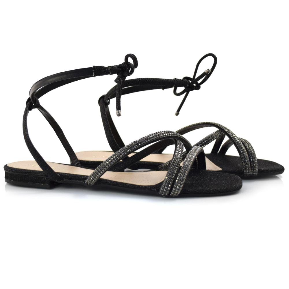 Sandália Rasteira Feminina Lacolly 28220 Preto 2