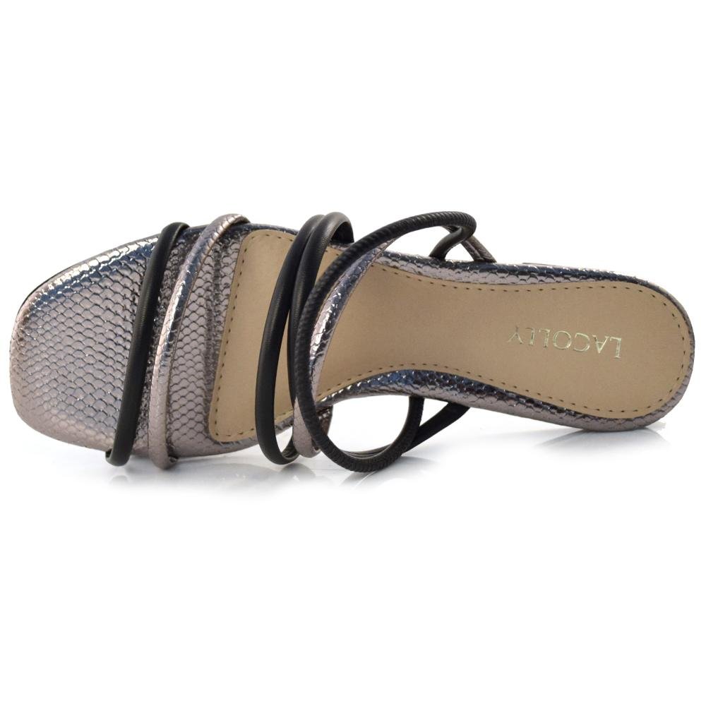 Sandália Rasteira Feminina Lacolly 83004 Preto 7