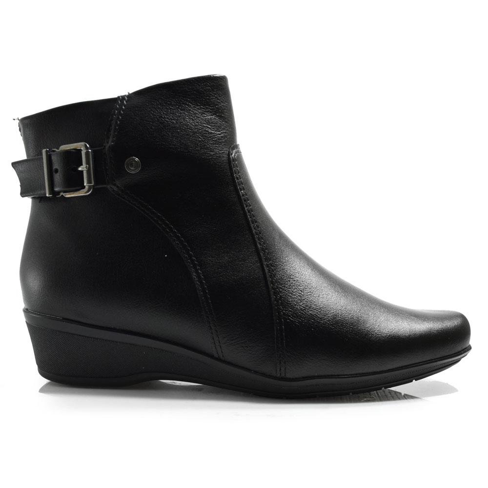 Bota de Cano Curto Feminina Comfortflex 2474303 Preto 3
