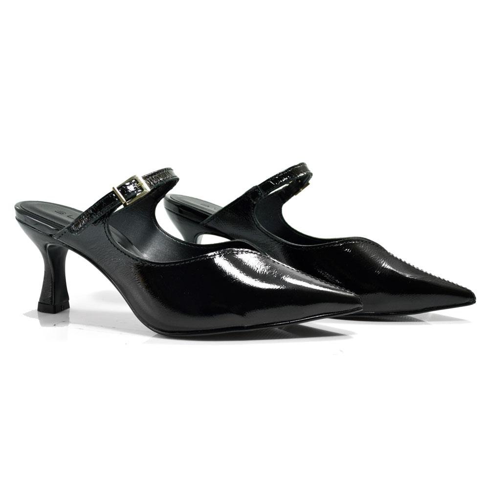 Mule de Couro e Salto Feminino Suzzara 49930 Preto 2