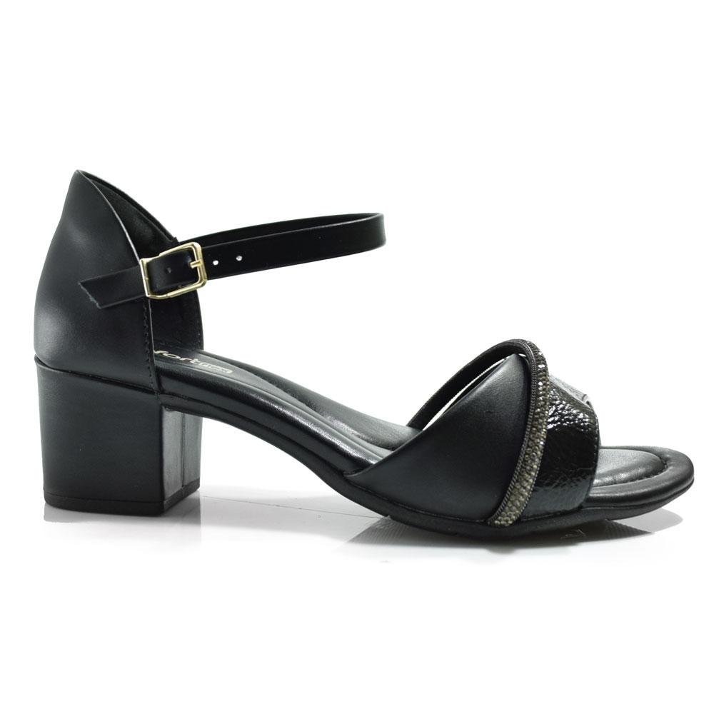 Sandália de Salto Bloco Feminina Comfortflex 2557304 Preto 3