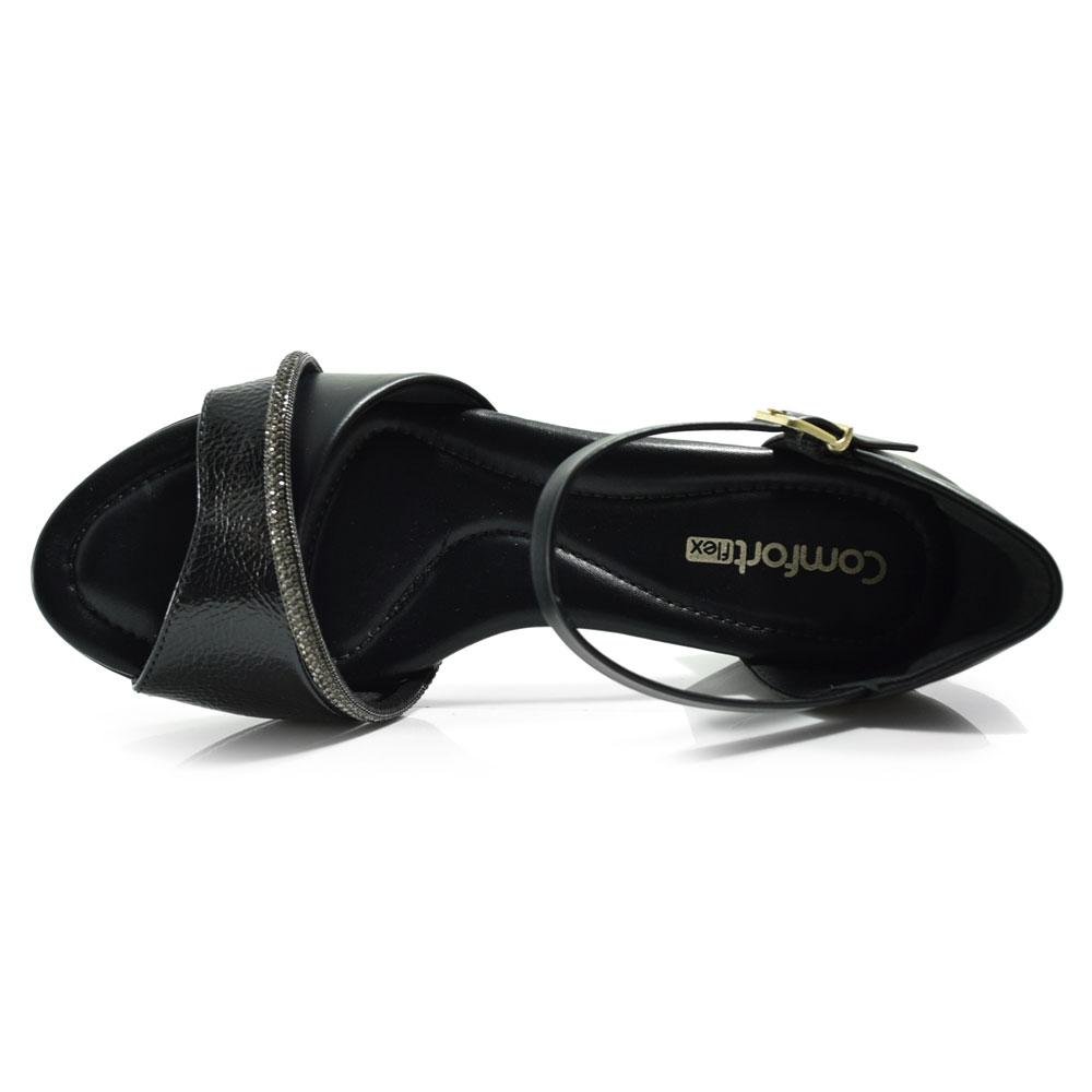 Sandália de Salto Bloco Feminina Comfortflex 2557304 Preto 6