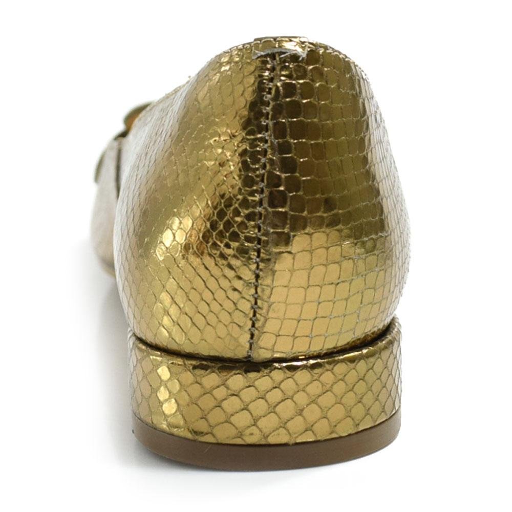 Sapatilha de Couro e Bico Fino Suzzara 5533923 Dourado 4