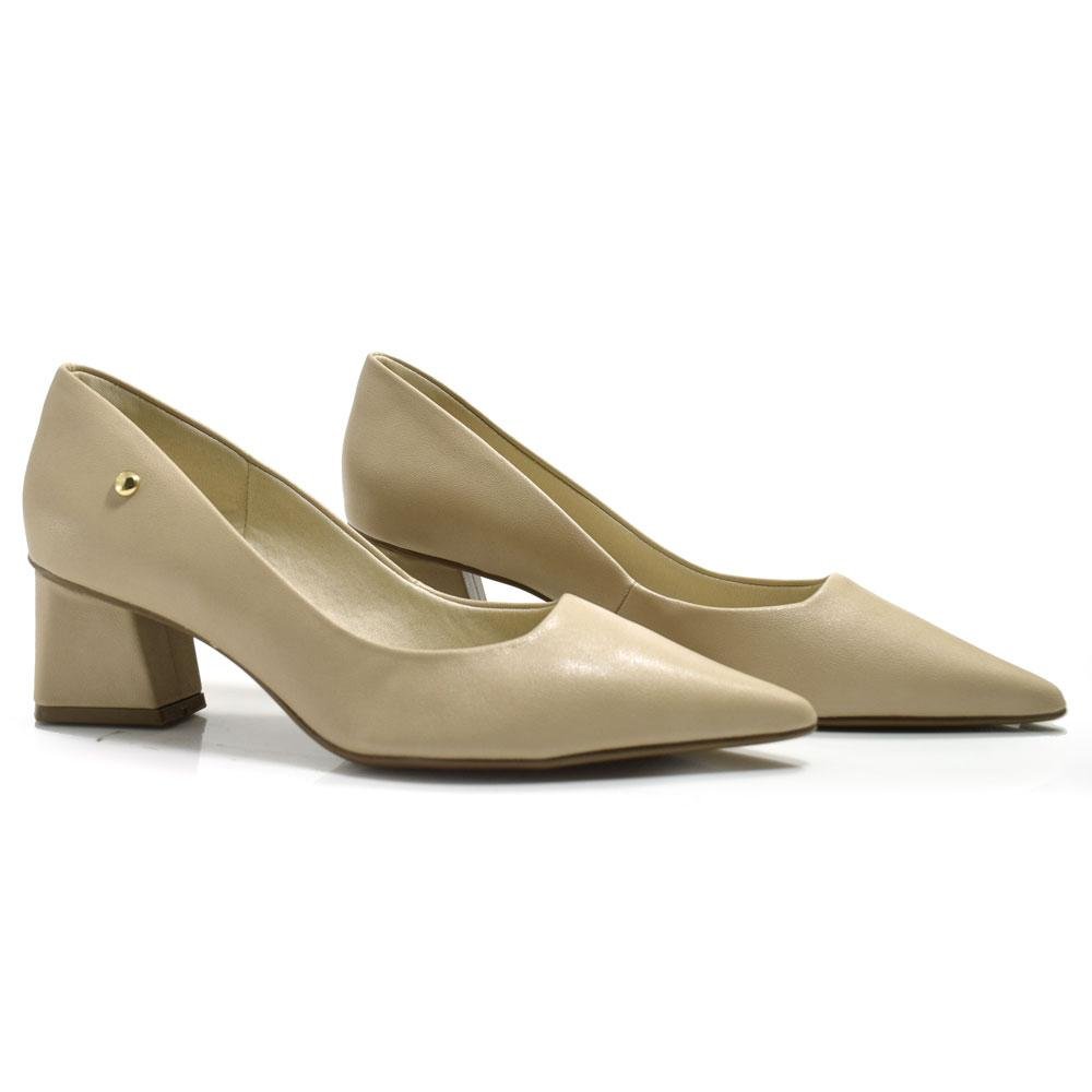 Scarpin de Salto Bloco Cazzualen T3838-539 Bege 2