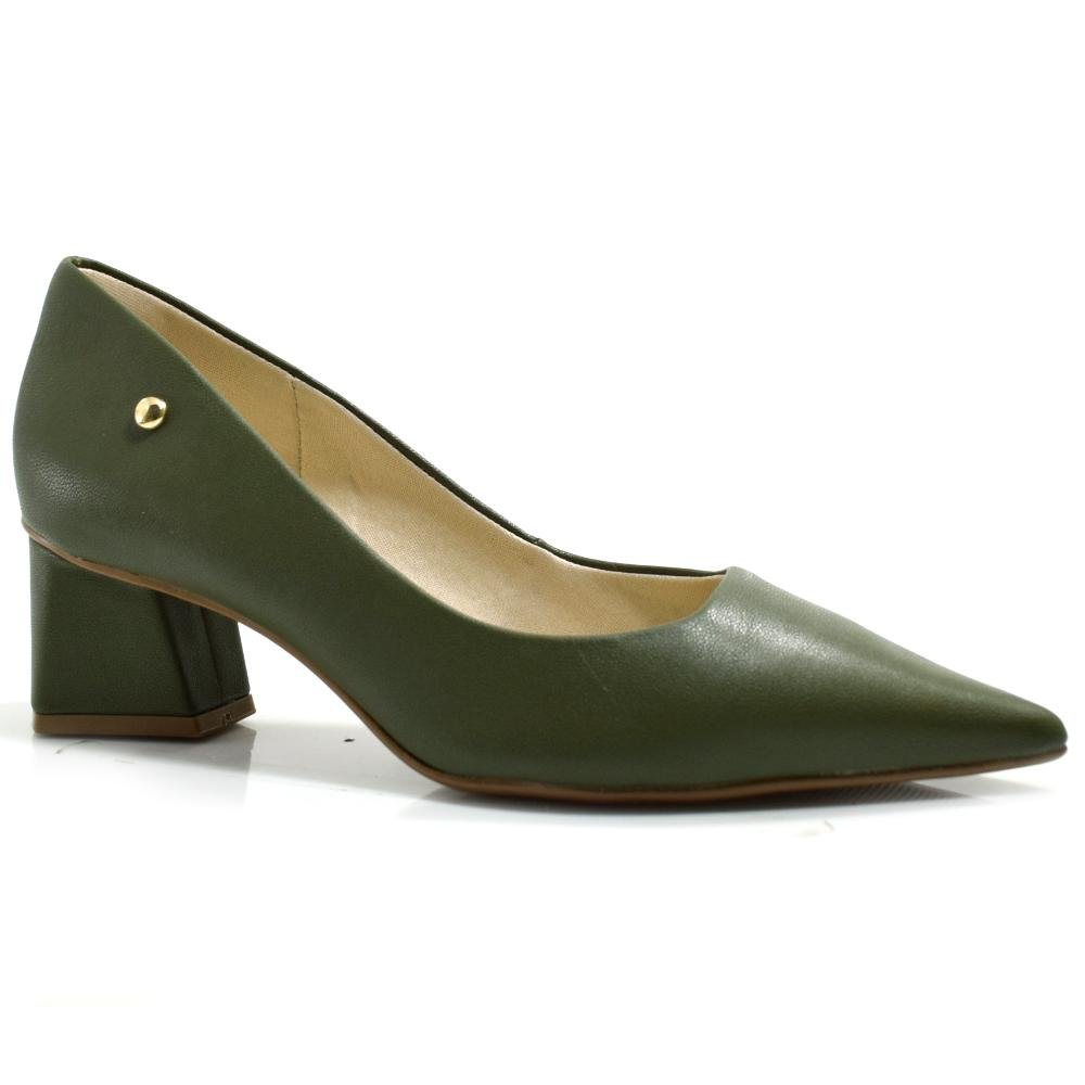 Scarpin de Salto Bloco Cazzualen T3838-539 Verde 1