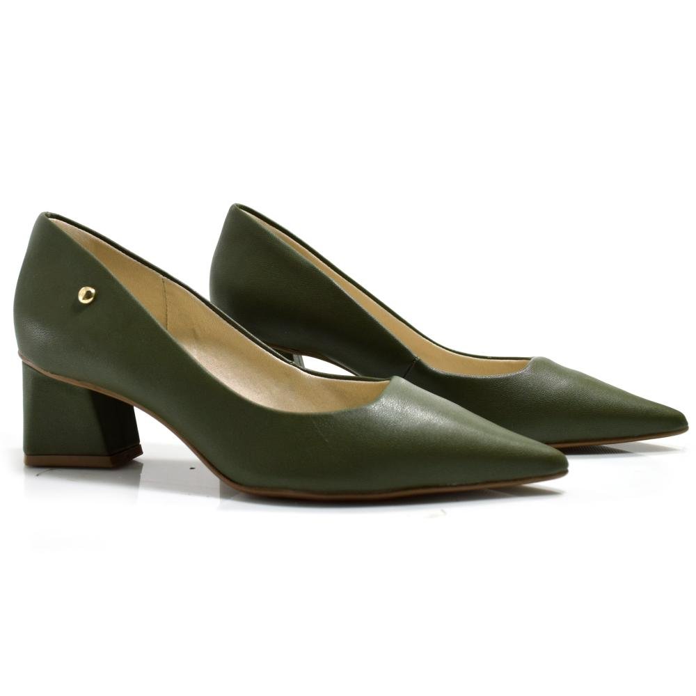 Scarpin de Salto Bloco Cazzualen T3838-539 Verde 2