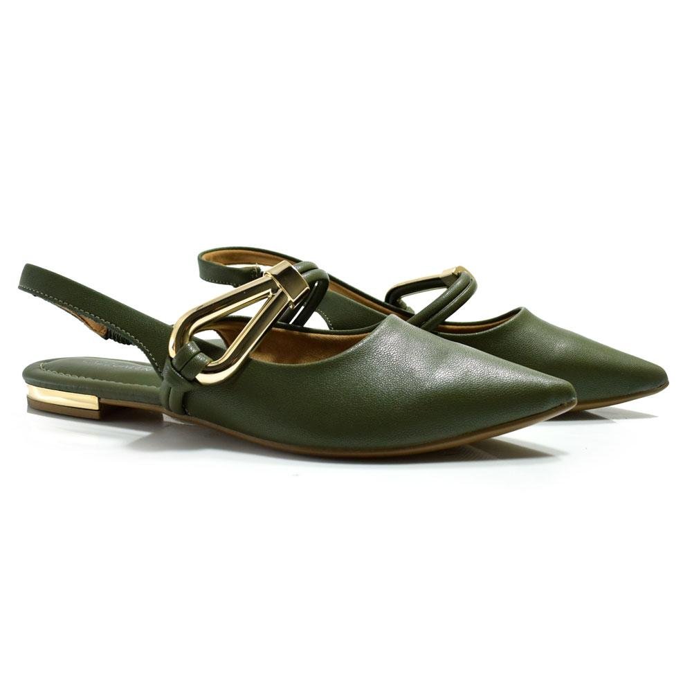 Sapatilha Slingback Feminina Cazzualen T2019-086 Verde 2